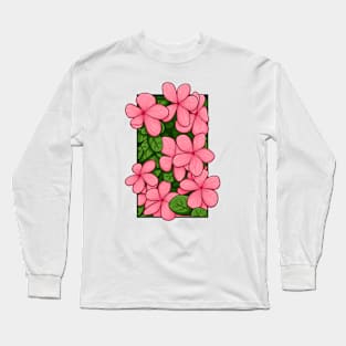 Vintage doodle illustration of Catharanthus roseus Long Sleeve T-Shirt